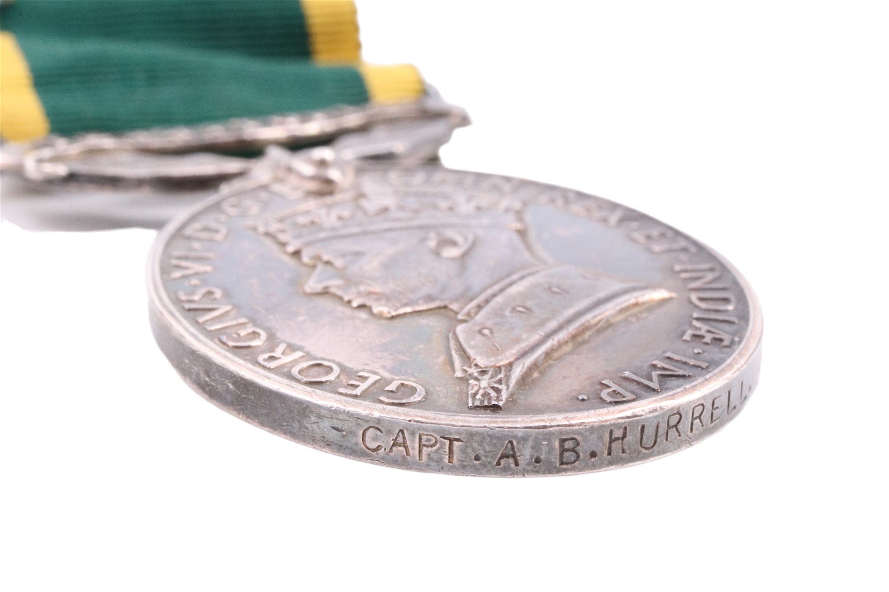 A Second World War and Korea Medal group with Territorial Efficiency Medal to Capt A B Hurrell, - Image 3 of 8
