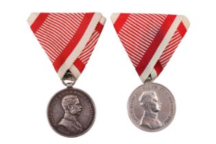 Two Imperial Austrian silver Medals for Bravery
