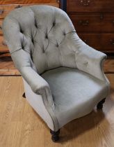 A contemporary Victorian style button back tub-armchair, 81 cm