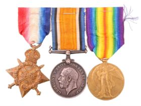 A 1914-15 Star, British War and Victory Medals to 240673 Pte W H McGowan, South Lancashire Regiment