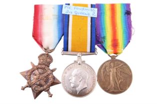 A 1914 Star, British War and Victory Medals to L-8589 Pte E J Fourniss, The Queen's Regiment
