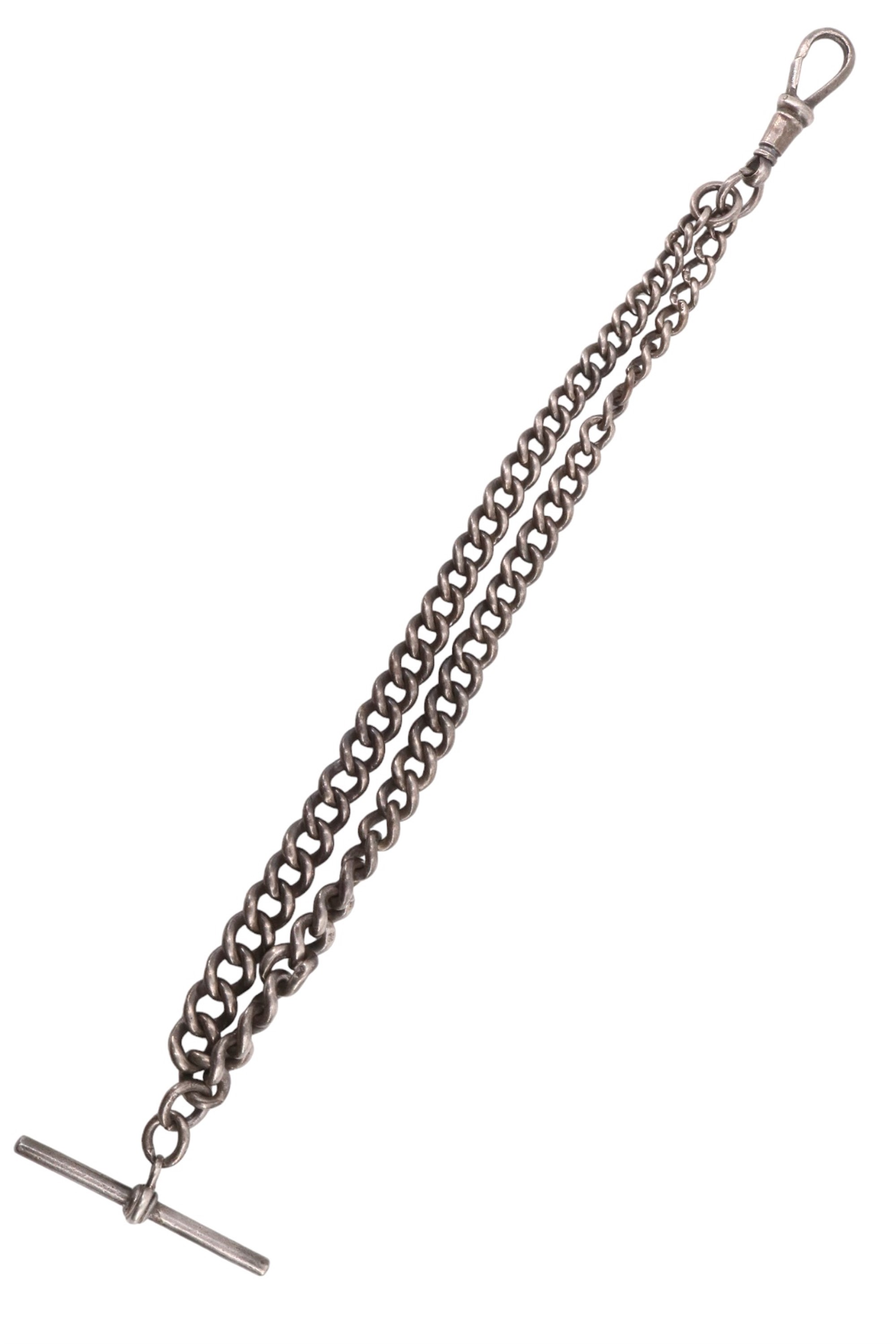 A late 19th / early 20th Century silver pocket watch chain, believed Edward Pairpoint, London, 19