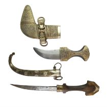 A Middle Eastern Jambiya dagger, 29 cm, together with a North Africa koumia