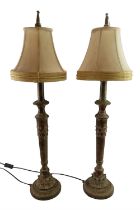 A pair of tall, decorative table lamps, 90 cm tall