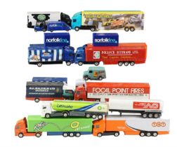 A quantity of Corgi and Matchbox diecast model wagons including Pollock, Scalextric, TNT, etc