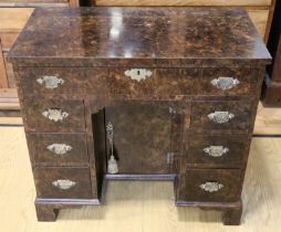An early 18th Century style scumbled walnut desk / dressing table, 84 x 46 x 76 cm