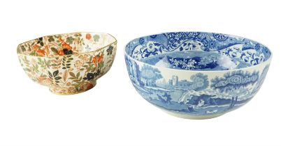 A Spode Italian ware bowl, 24 cm x 11 cm, together with a Royal Cauldron bowl