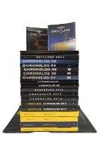 A large quantity of Breitling Chronolog watch year books and related publications