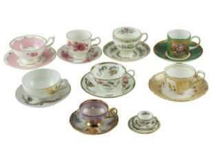 A quantity of Cabinet cups and saucers including Coalport, Queen Anne, etc