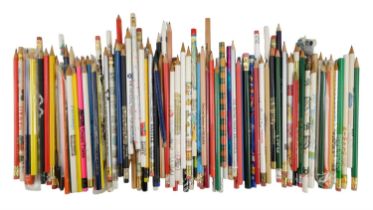 An extensive collection of souvenir pencils including The Golden Gate Bridge, New Zealand, etc