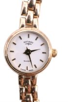 A lady's 9 ct gold Rotary dress watch, having a quartz movement and circular face with gilt baton