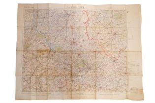 A 1916 trench map of Hazebrouck, Belgium