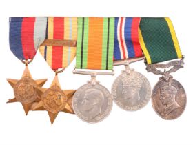A Second World War campaign medal group with Territorial Efficiency medal to 2042782 Bombr A F king,