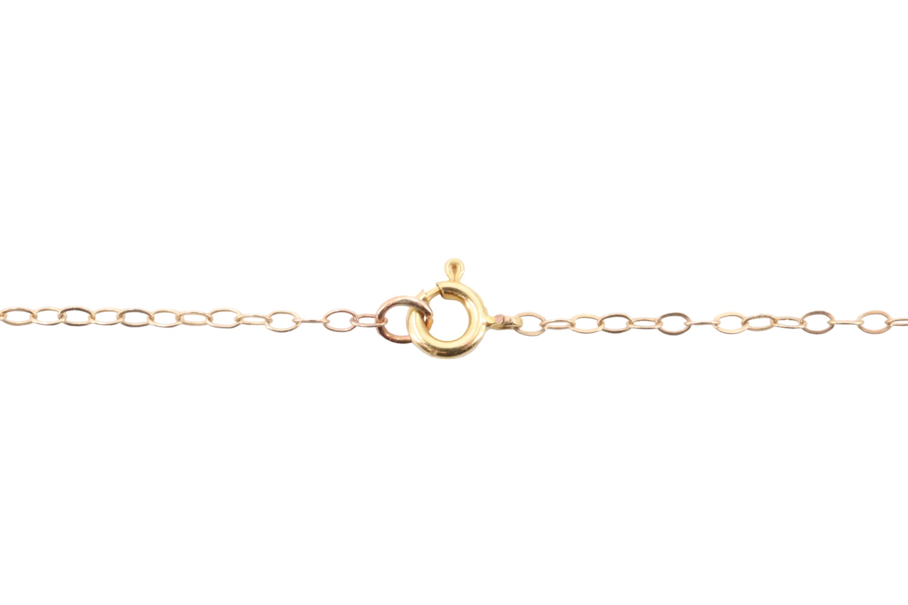 A late 20th Century yellow metal trace link choker neck chain, 0.46 g, 40 cm - Image 2 of 2