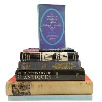 Seven books relating to furniture and antiques including Percy Bate, "English Table Glass", 1905,