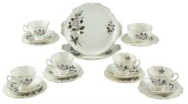A Royal Albert "Queens Messenger" tea set, (one cup and one saucer lacking)