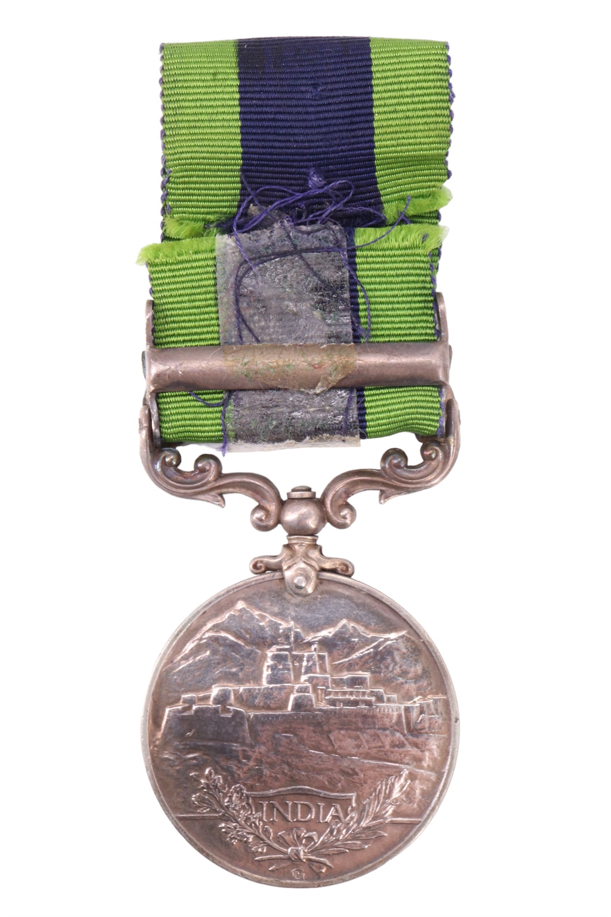 An India General Service Medal with Waziristan 1921-24 clasp to 3590714 Pte W B C White, Border - Image 2 of 4