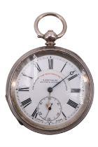 A George V silver cased T Fattorini open-faced pocket watch, non magnetic "The Westminster" capped