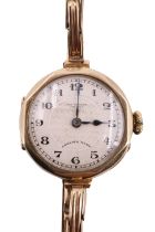 A 1920s lady's George Potter of Carlisle 9 ct gold wristlet watch, having a crown-wound pin-set