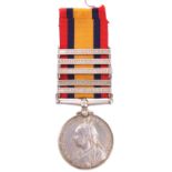 A Queen's South Africa Medal with five clasps to 2795 Pte C Thomas, 1st Border Regiment