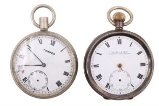 A silver H Samuel "Acme Lever" pocket watch together with a Tempex, (a/f)