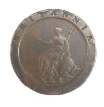 A George III 1797 "Cartwheel" two pence coin