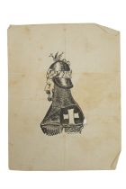 A 19th Century risque engraving superficially being a profile portrait of a knight of St George