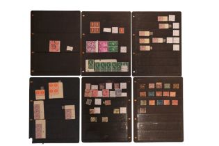 A group of album pages containing a collection of Victorian GB stamps, including a 1d Black, 2d