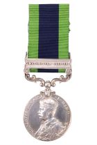 An India General Service Medal with Waziristan 1921-24 clasp to 3590549 Pte G Satterthwaite,