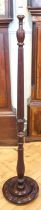 A George VI turned and carved mahogany Standard lamp, 152 cm to top of lamp holder