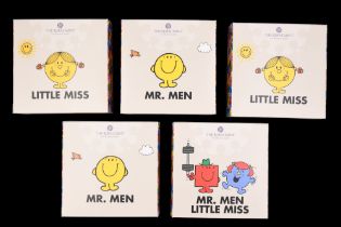 Five Mr Men 50th anniversary one ounce silver proof coins, comprising two 'Mr Men', two 'Little