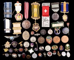 Sundry lapel badges and medals etc