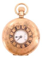 An early 20th Century Canadian rolled gold half-hunter pocket watch, having a crown wind and set