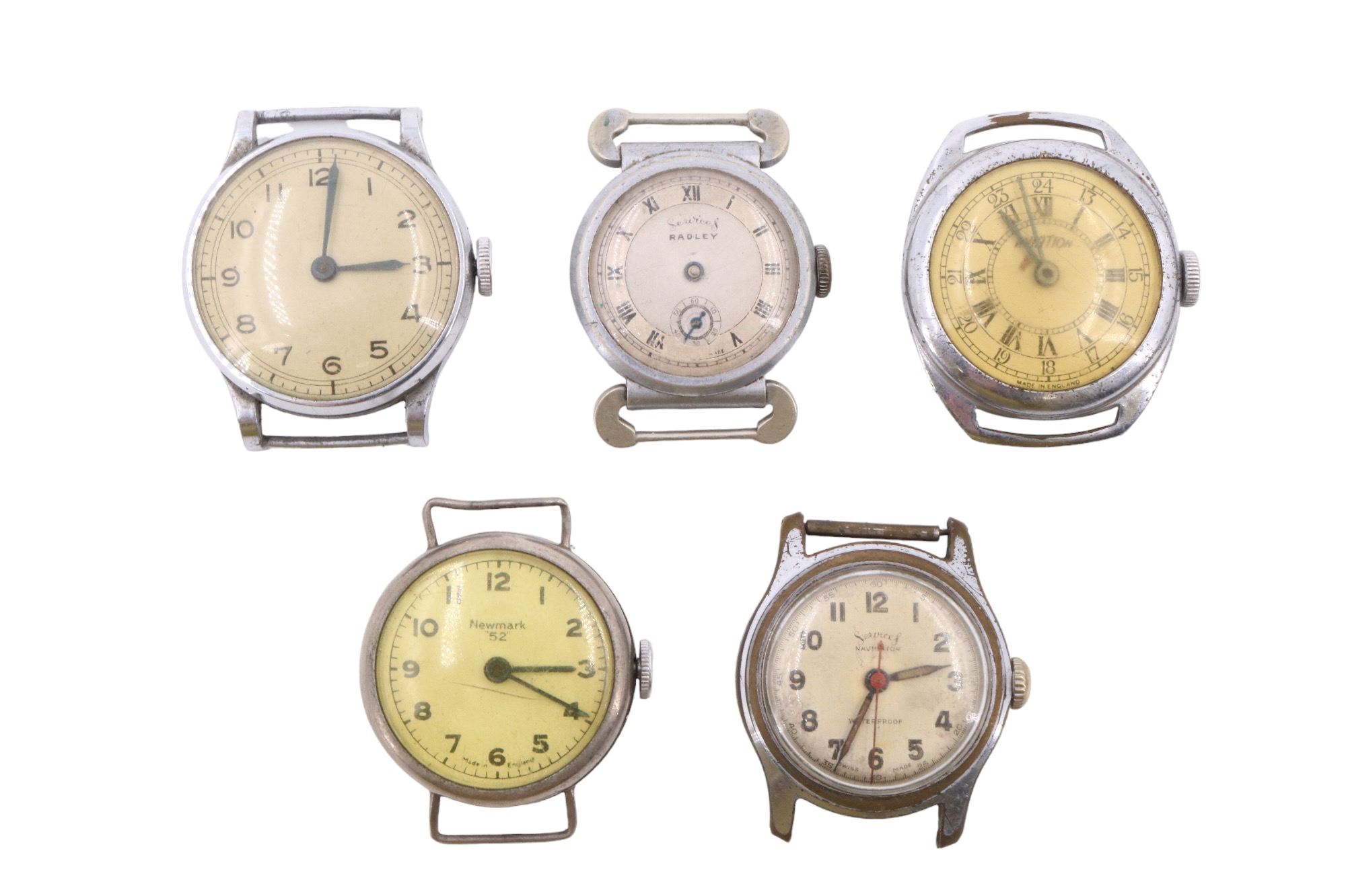 Five vintage military style and other wristwatches including a Radley "Services", a "Services - Image 2 of 3