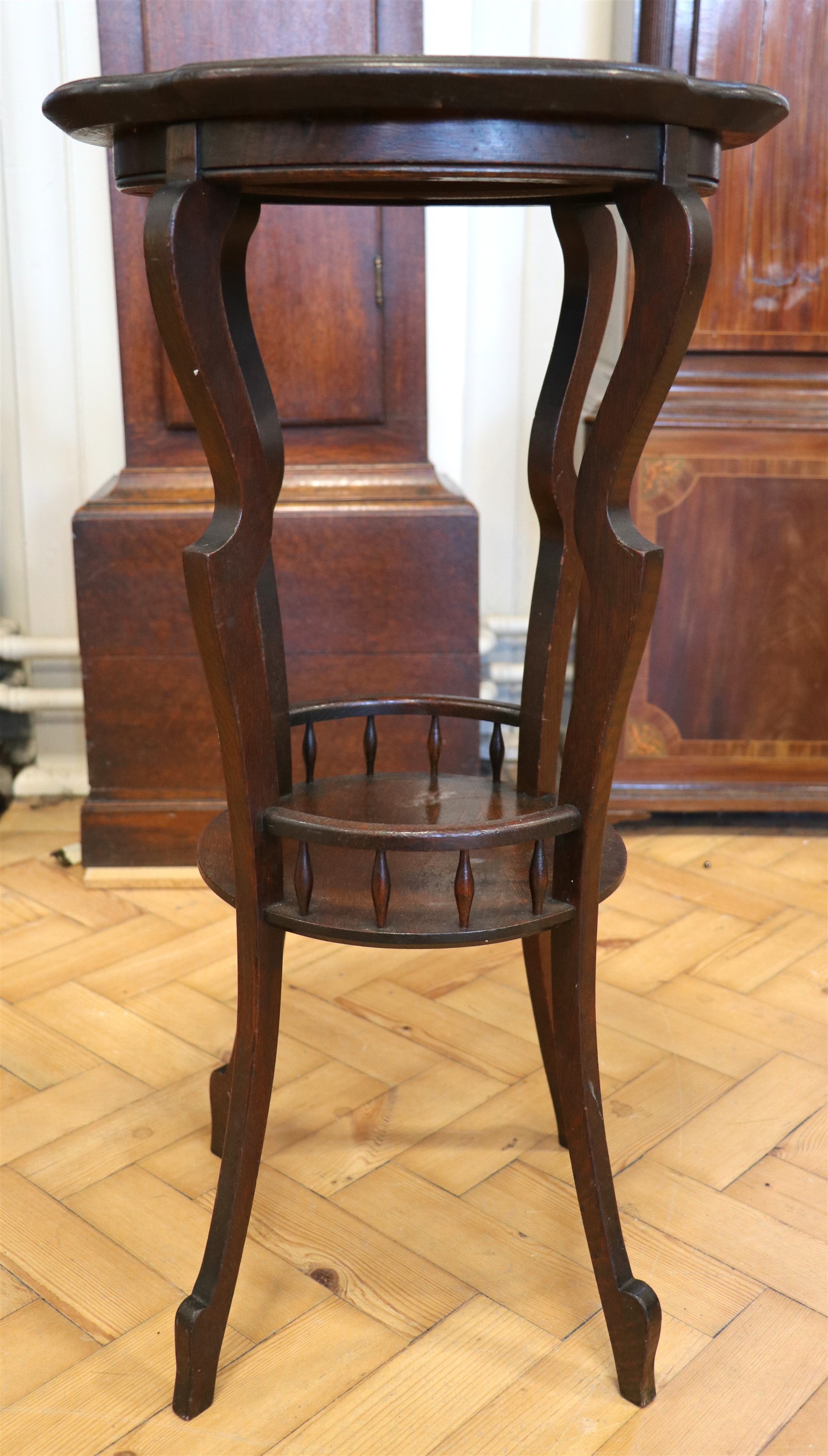 A Belle Epoque oak table / stand, 41 x 77 cm - Image 3 of 3