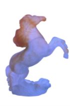 A Daum pate de verre prancing horse, 16 cm