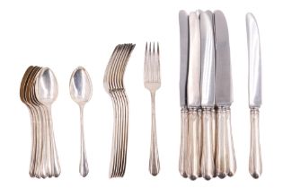 A suite of Towle Silver (USA) Lady Diana pattern Sterling white-metal flatware, comprising table