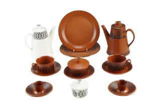 A quantity of Royal Worcester Crown Ware ceramics, including a Scottie Wilson coffee pot (knob