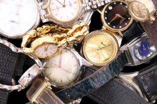 A group of vintage wristwatches, including Bifora, Sekonda, Rotary, etc