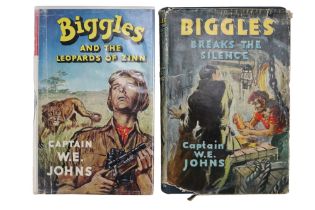 Two "Biggles" first editions by Captain W E Johns, comprising "Biggles and the Leopards of Zinn,