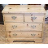 A Victorian diminutive pine chest of drawers, 89 x 43 x 79 cm