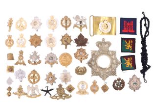 A Victorian volunteer other rank's Home Service Pattern helmet plate (a/f), together with sundry cap
