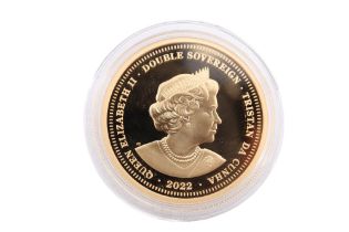 The "2022 Queen Elizabeth II Tribute Gold Proof Double Sovereign", in presentation case with