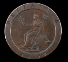 A George III 1797 "Cartwheel" two pence coin