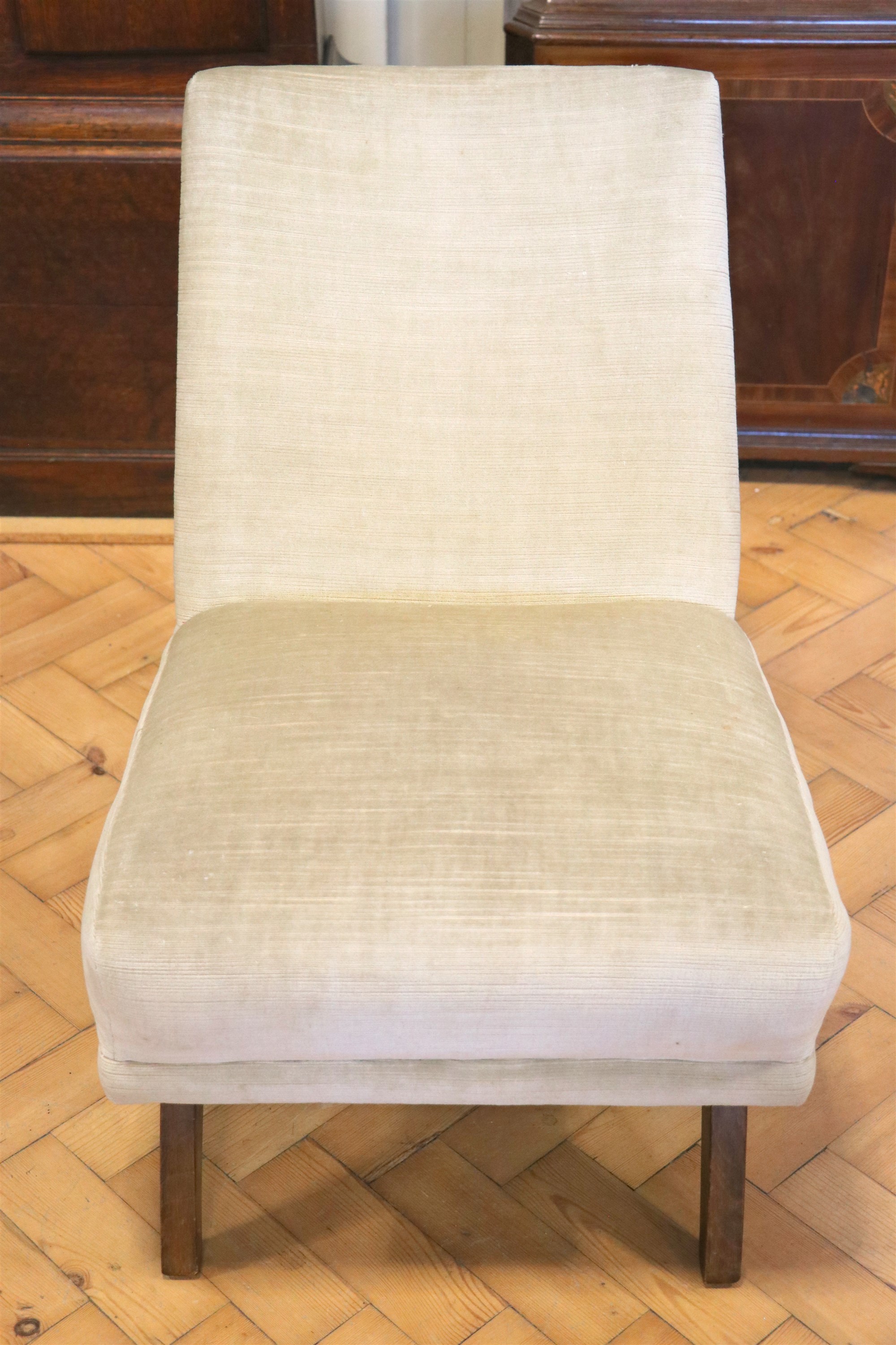 An upholstered bedroom chair, circa 1960s, 70 cm high, [sold strictly for re-upholstery] - Image 2 of 2