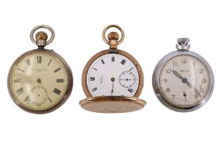 A Victorian silver cased pocket watch by Barnby & Rust of Hull, together with a rolled-gold
