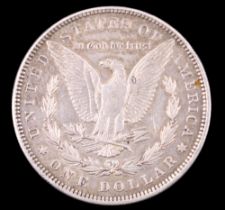 An 1896 silver US Morgan Dollar coin