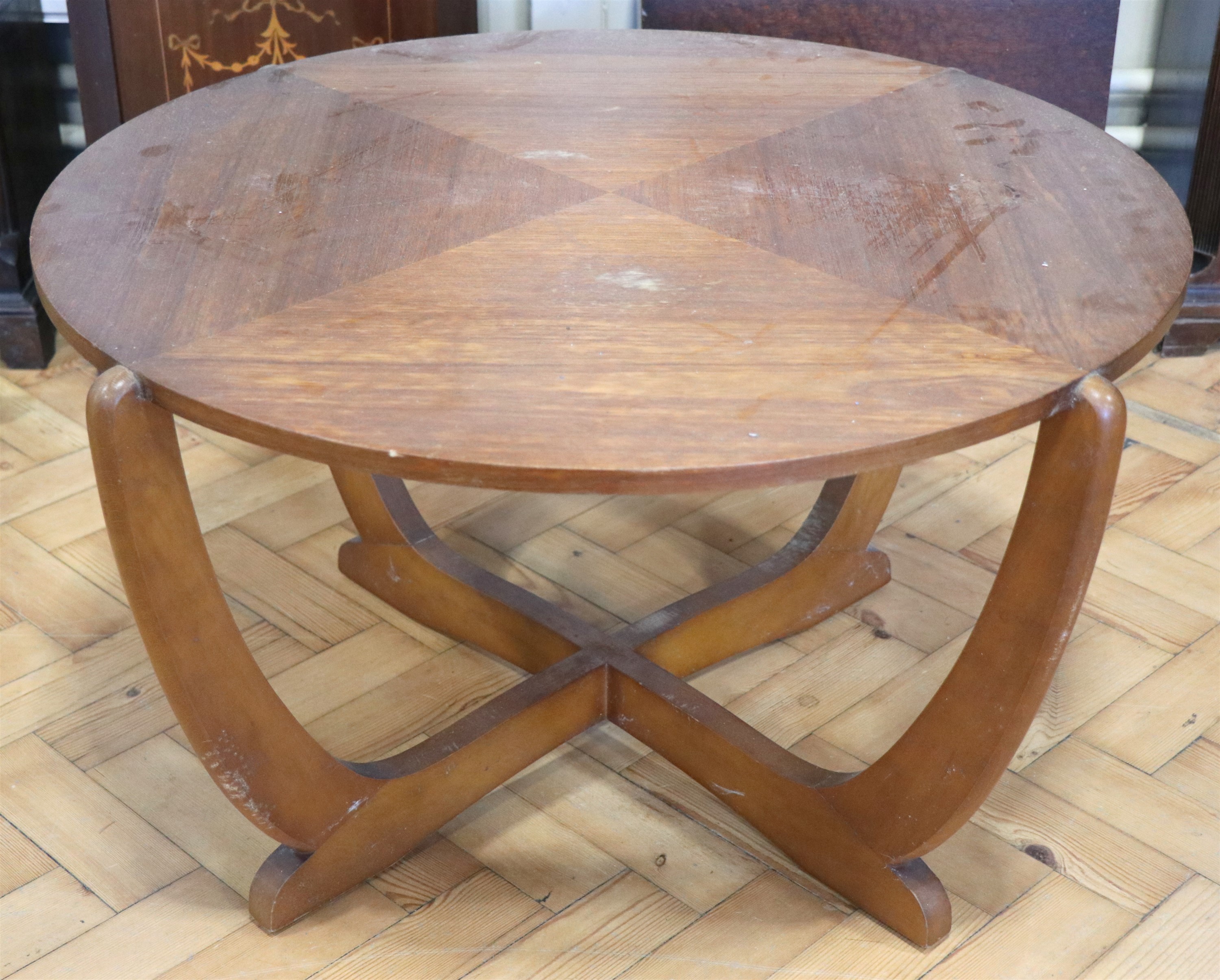 A 1960s teak coffee table, 76 x 45 cm