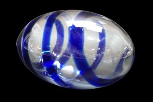 A Bjorn Ronnquist "Karisma" glass egg, 23 cm