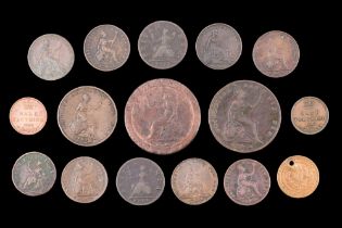 A quantity of Georgian and Victorian copper coins